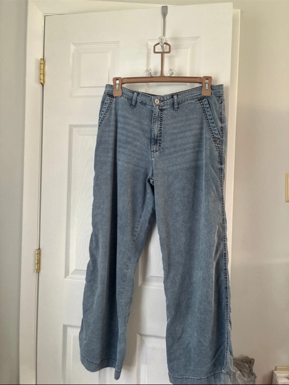 Nine West Light Blue Wide-Leg Flare Jeans